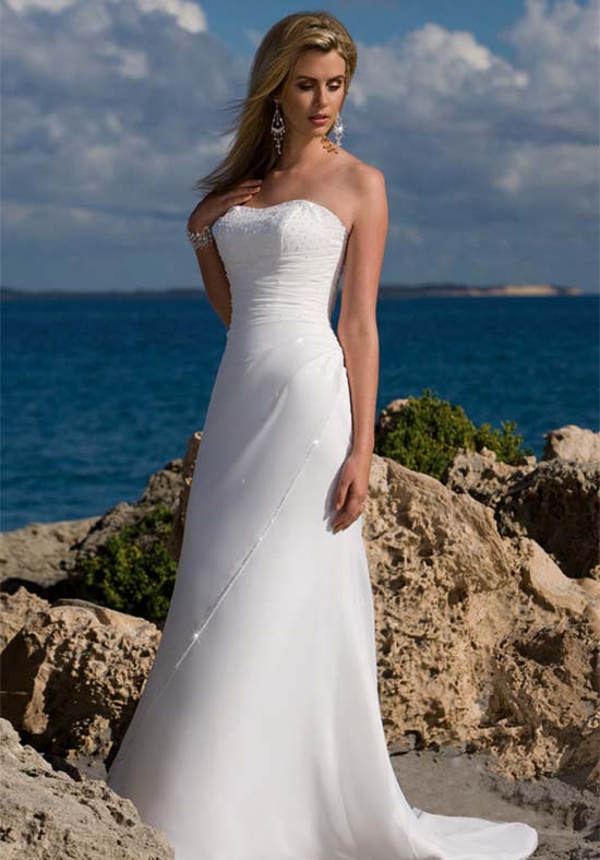 Orifashion HandmadeGraceful Simple Beach Bridal Gown / Wedding D - Click Image to Close